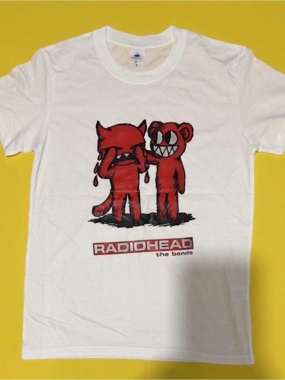 White Short-Sleeve Graphic Tee - Red Character Art